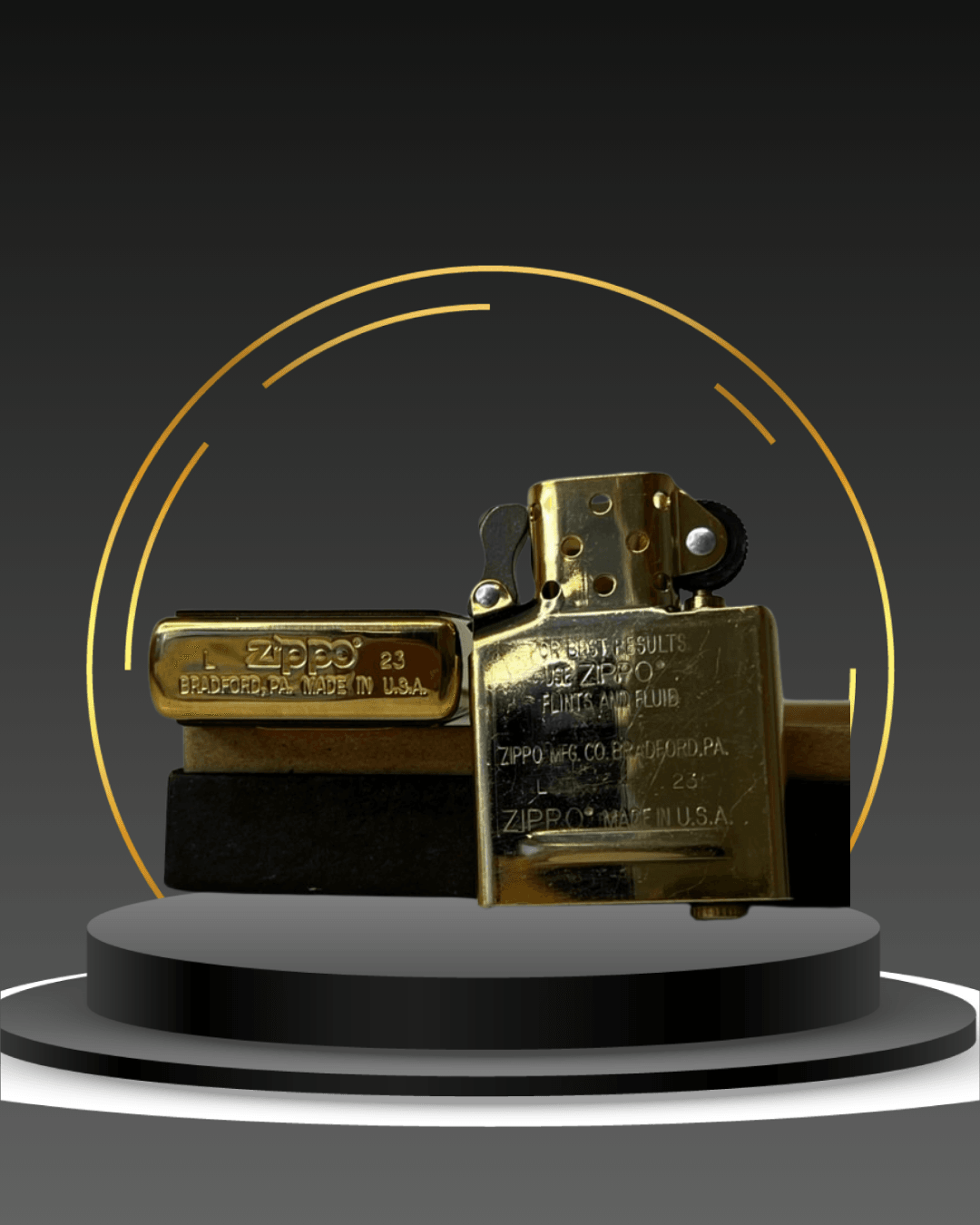 Zippo WOODCHUCK® x Zippo – Gerçek Ahşap & Altın Kaplama Zippo Çakmak