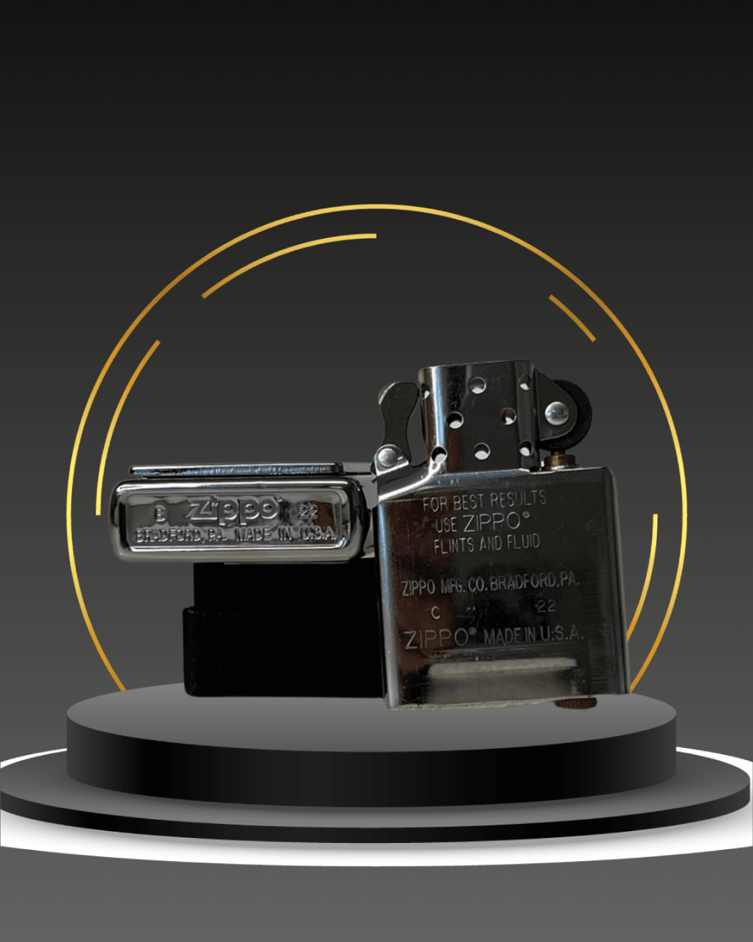 Zippo Logo & Alev – Modern Desen Zippo Çakmak