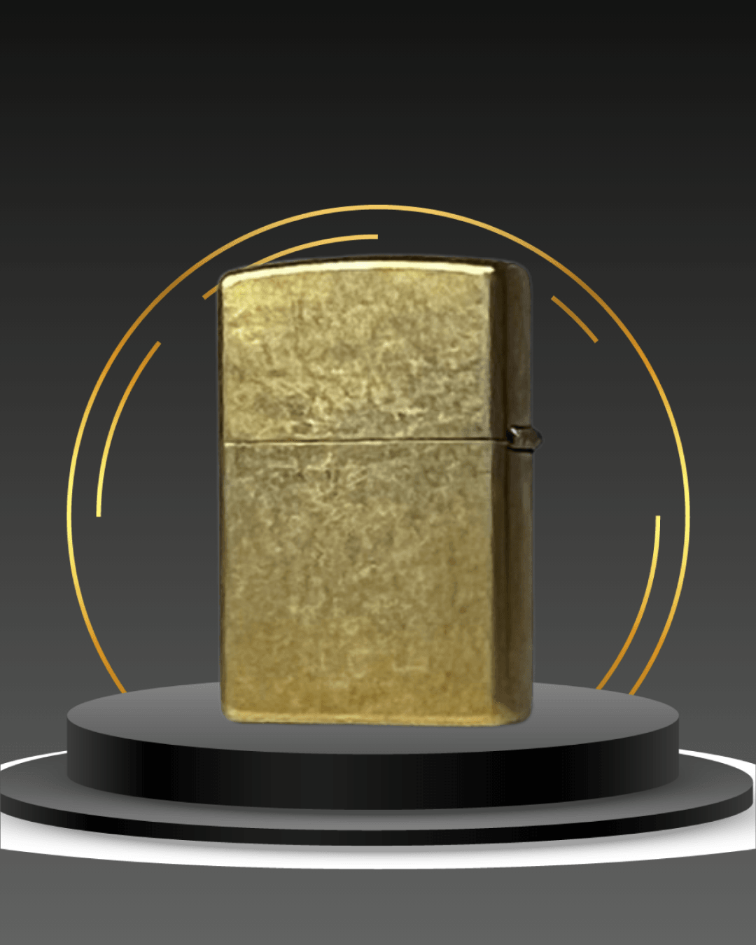 Train Tunnel 3D Kabartma Altın Zippo Çakmak