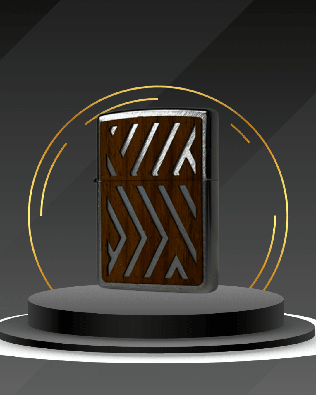 Zippo WOODCHUCK® x Zippo – Chevron Desen & Gerçek Ahşap zippo çakmak