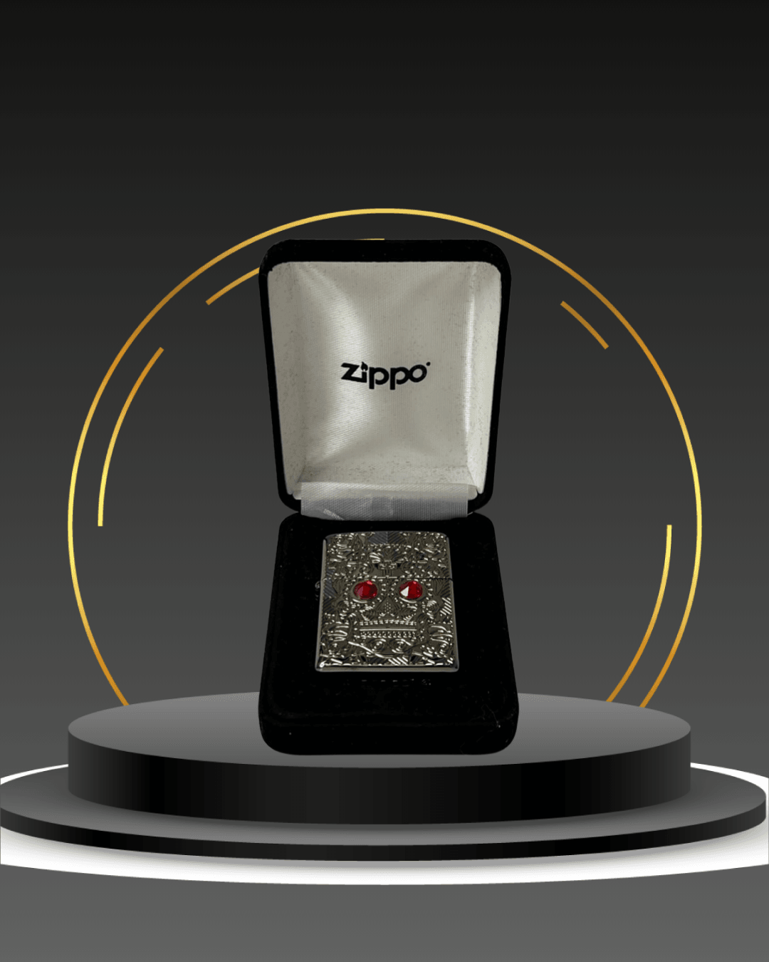 Zippo 3D Sugar Skull – Red Gem Eyes Zippo Çakmak