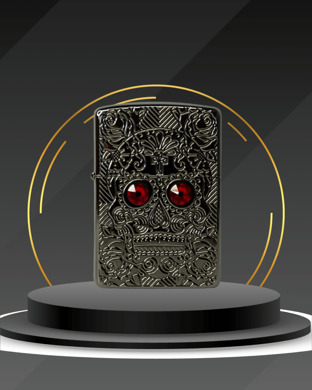 Zippo 3D Sugar Skull – Red Gem Eyes Zippo Çakmak main variant image
