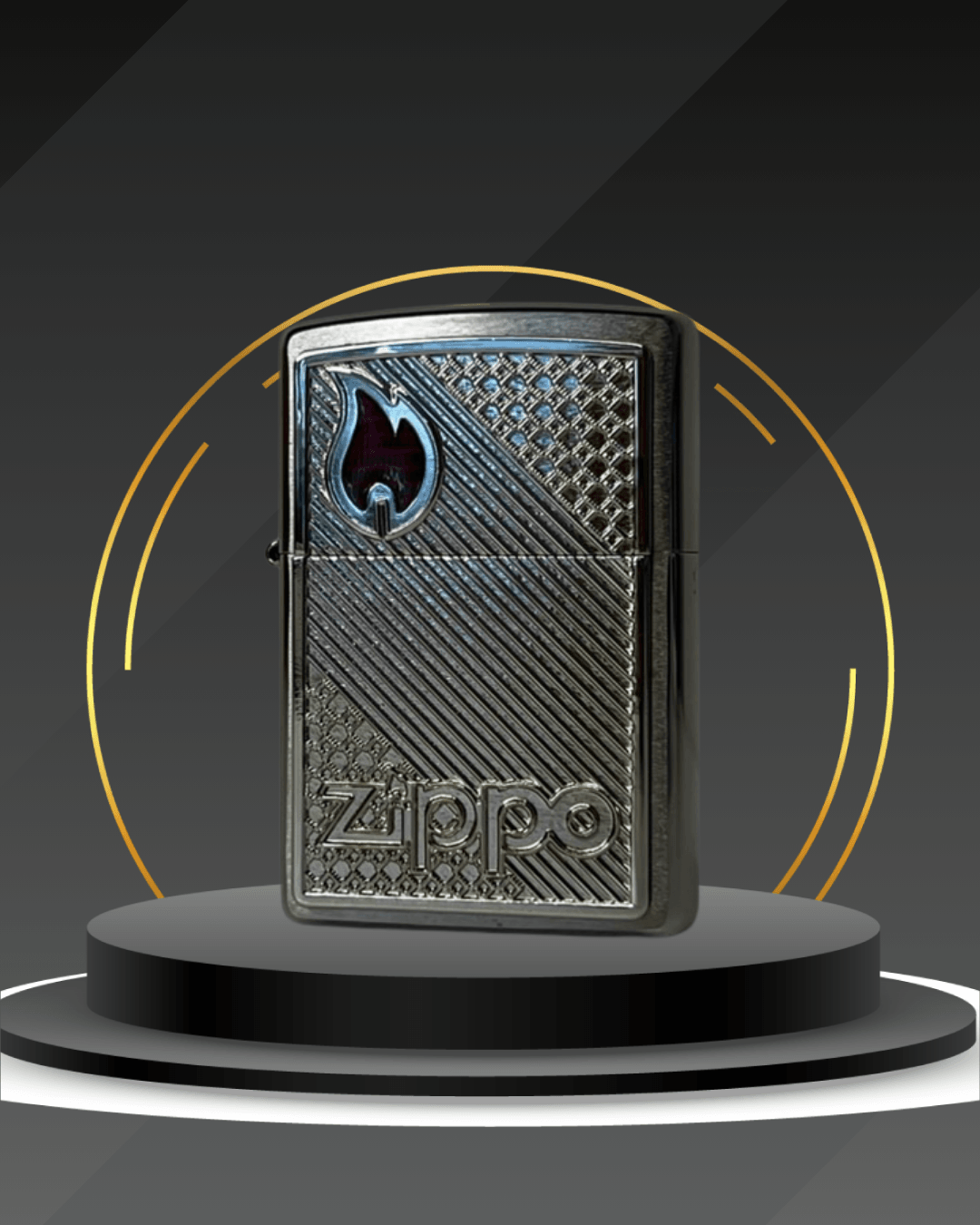 Zippo Logo & Alev – Modern Desen Zippo Çakmak main variant image