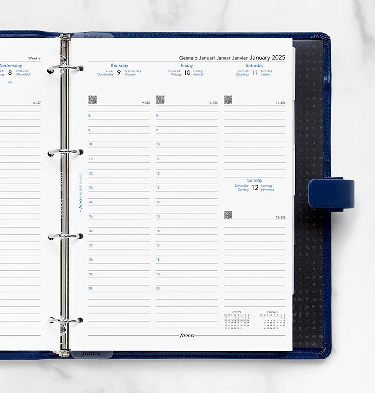 Filofax A4 Boy Her Gün 1 Sayfada - 2025 (One Day On A Page)