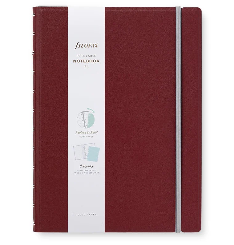 Filofax Notebook Contemporary A4 Boy Bordo (Burgundy) Defter