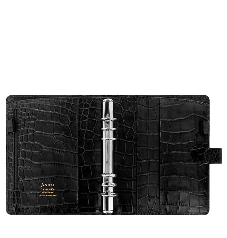 Filofax Croc A5 Organiser Ebony