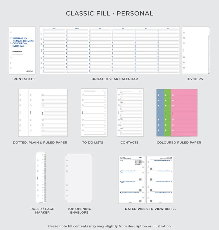 Filofax Domino Soft Personal Organiser Pale Blue