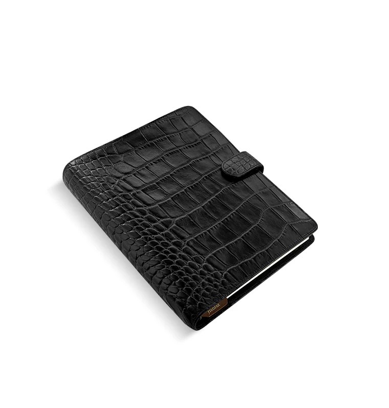 Filofax Croc A5 Organiser Ebony