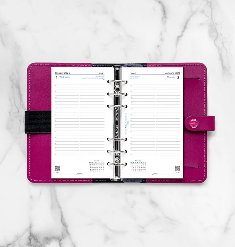 Filofax Personal Boy Her Güne 1 Sayfa İngilizce - 2025 (One Day On A Page Diary With Appointments)