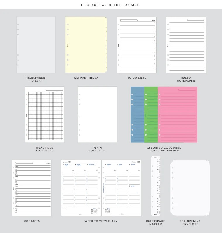 Filofax Domino Soft A5 Organiser Pale Pink