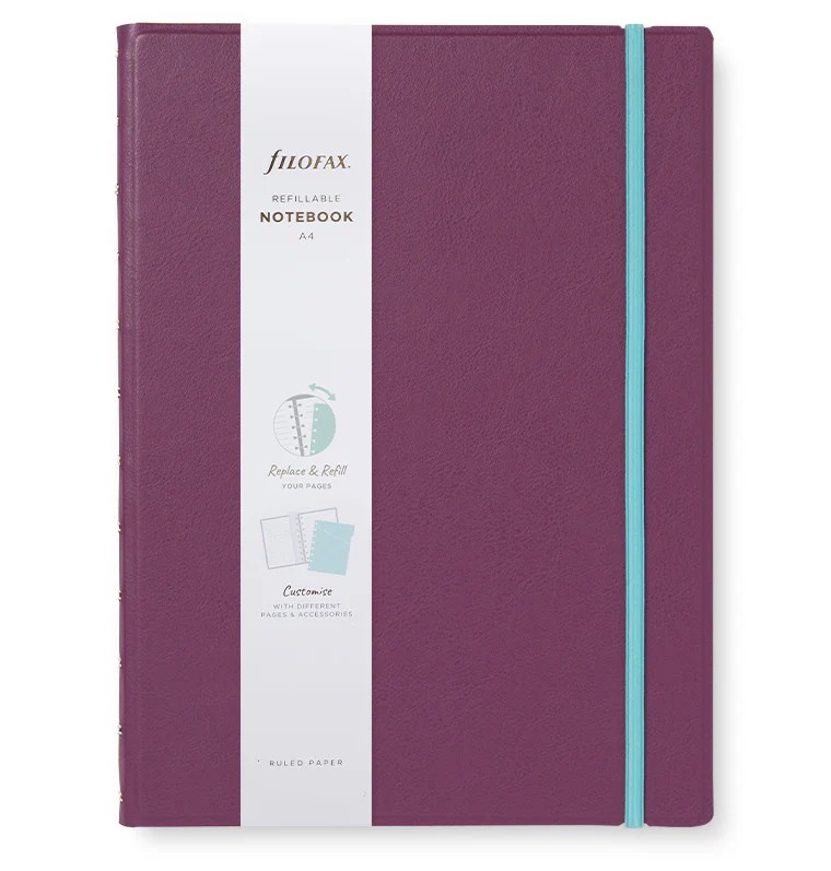 Filofax Notebook Contemporary A4 Boy Mor (Plum) Defter