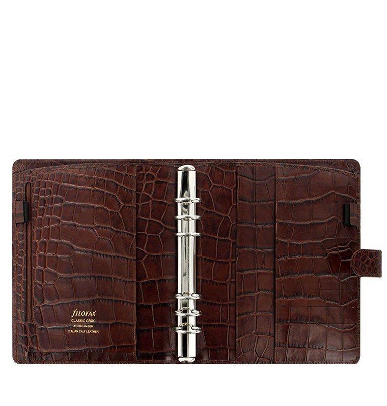 Filofax Croc A5 Organiser Chestnut 