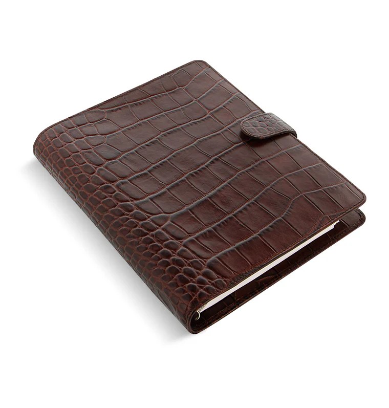 Filofax Croc A5 Organiser Chestnut 