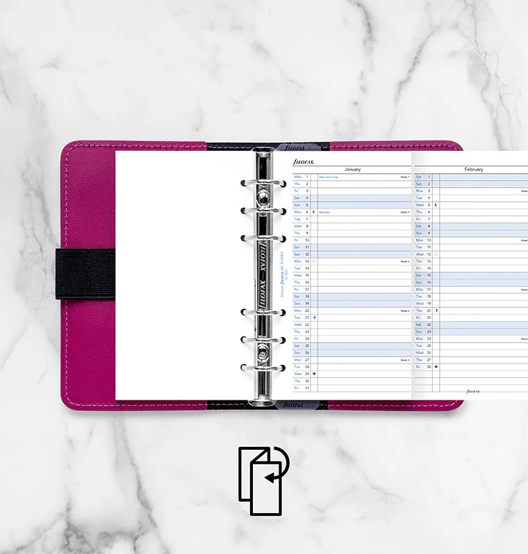 Filofax Personal Boy Yıllık Planlayıcı Dikey İngilizce - 2025 (Vertical Year Planner)