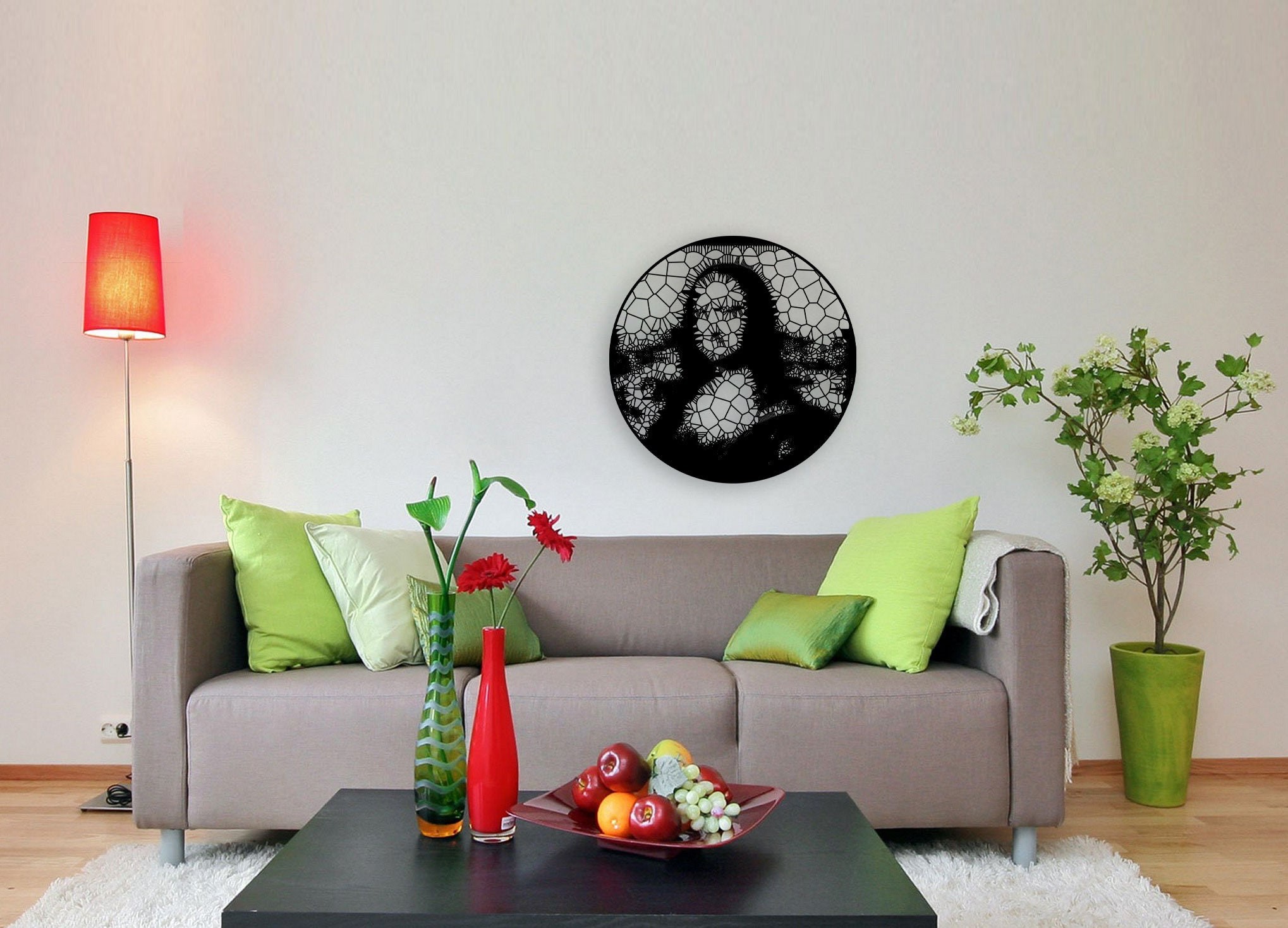 Kişiselleştirilebilir Yuvarlak Portre (Personalized Circle Portrait) Metal Duvar Tablosu