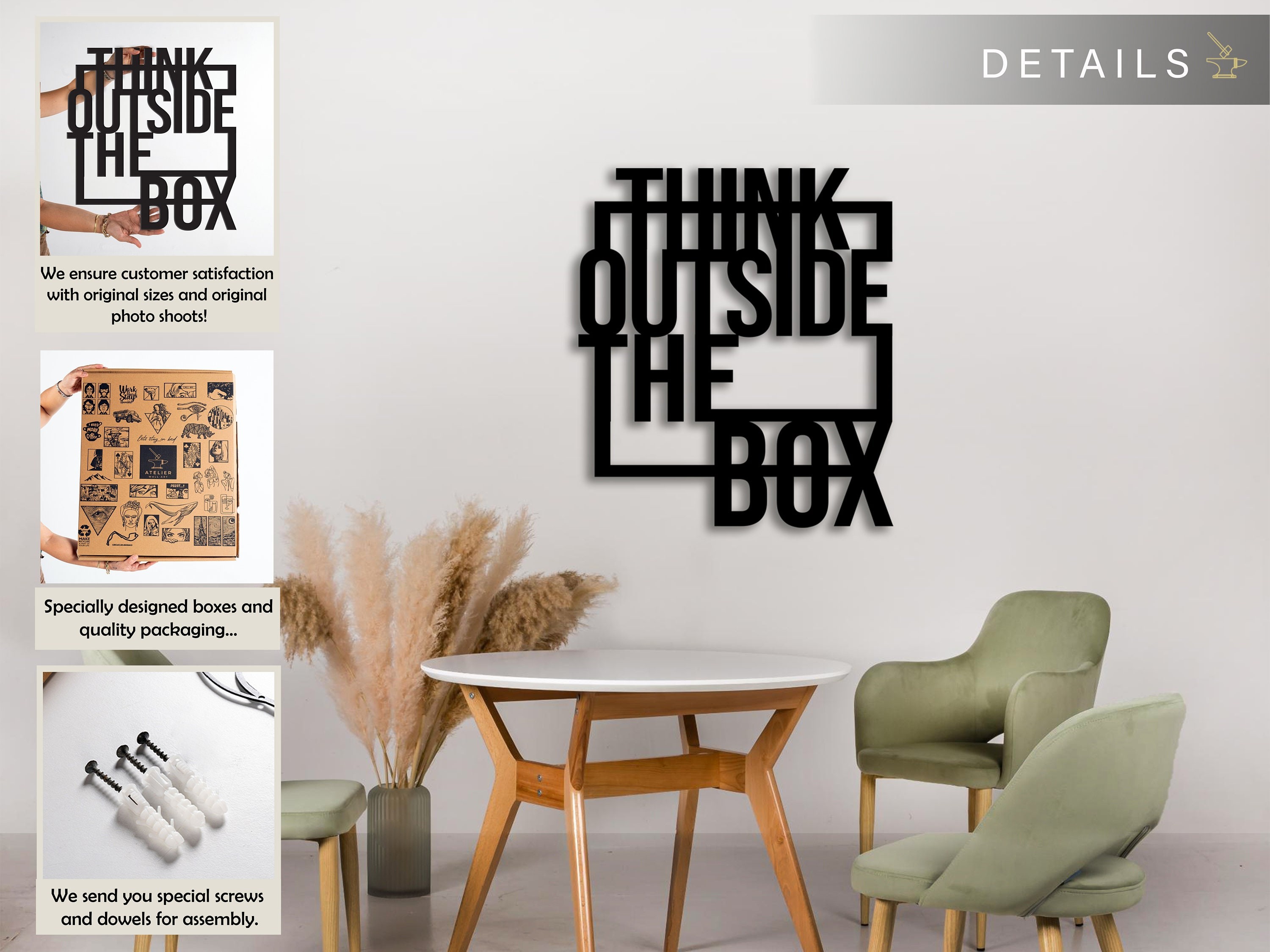 Think Outside Metal Duvar Tablosu