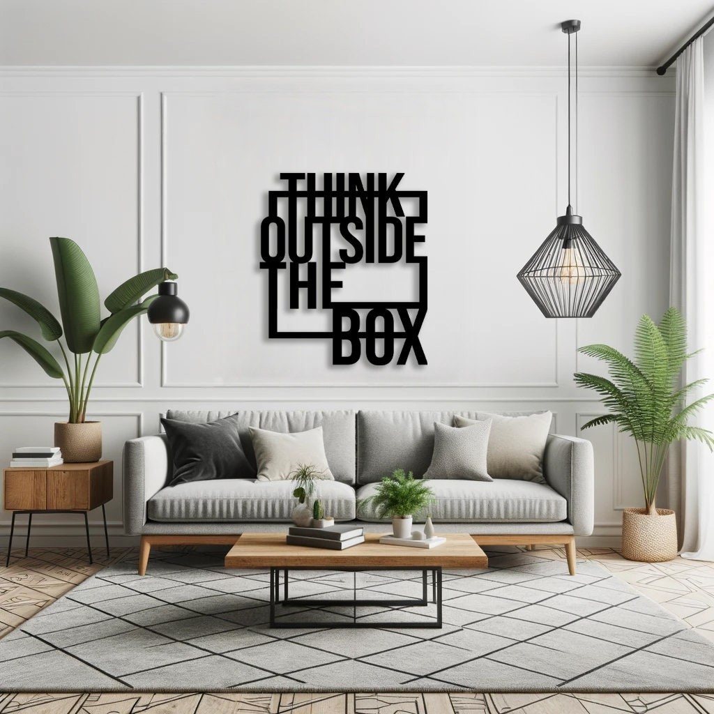 Think Outside Metal Duvar Tablosu