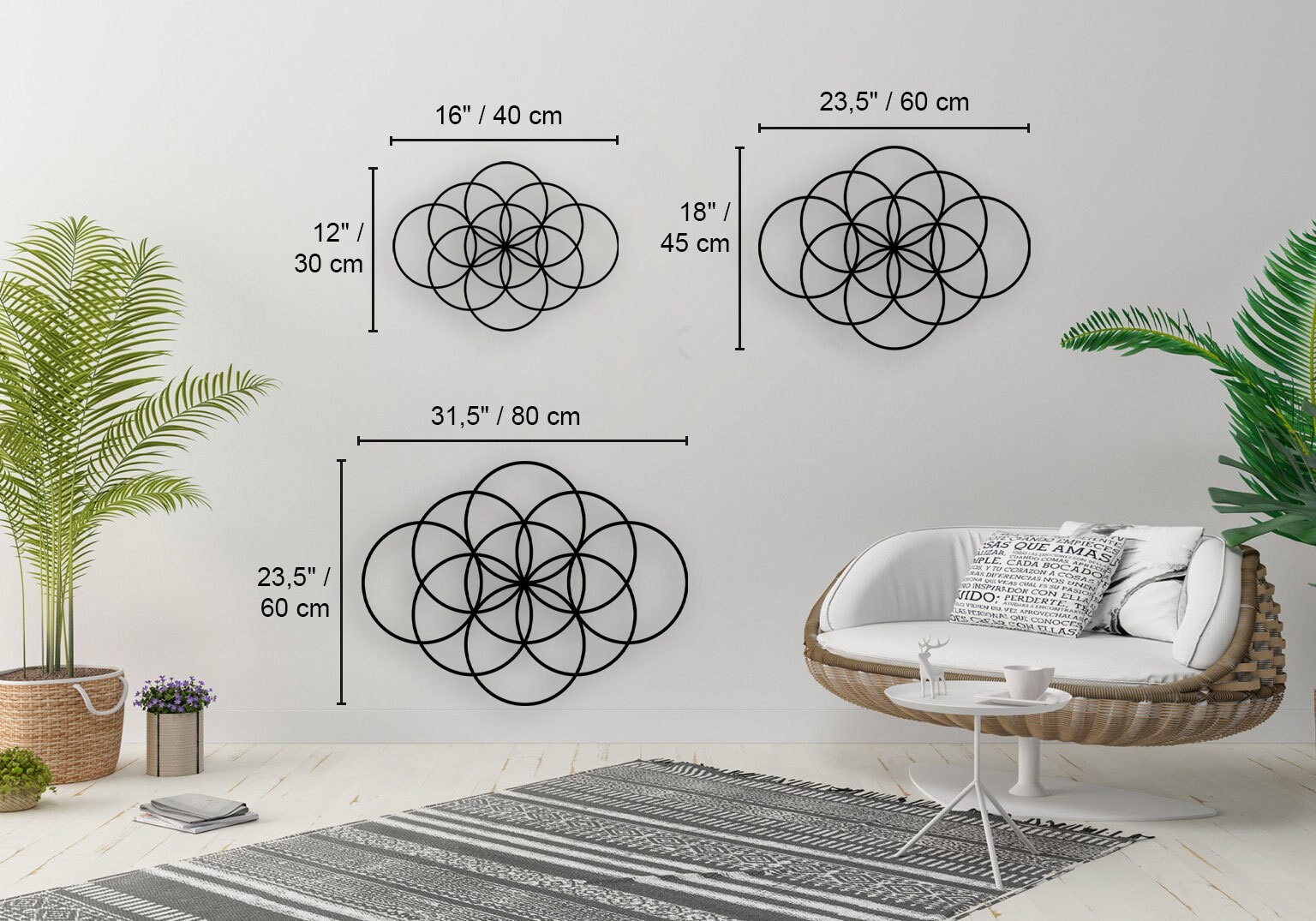 Halkalar (Circles) Metal Duvar Tablosu