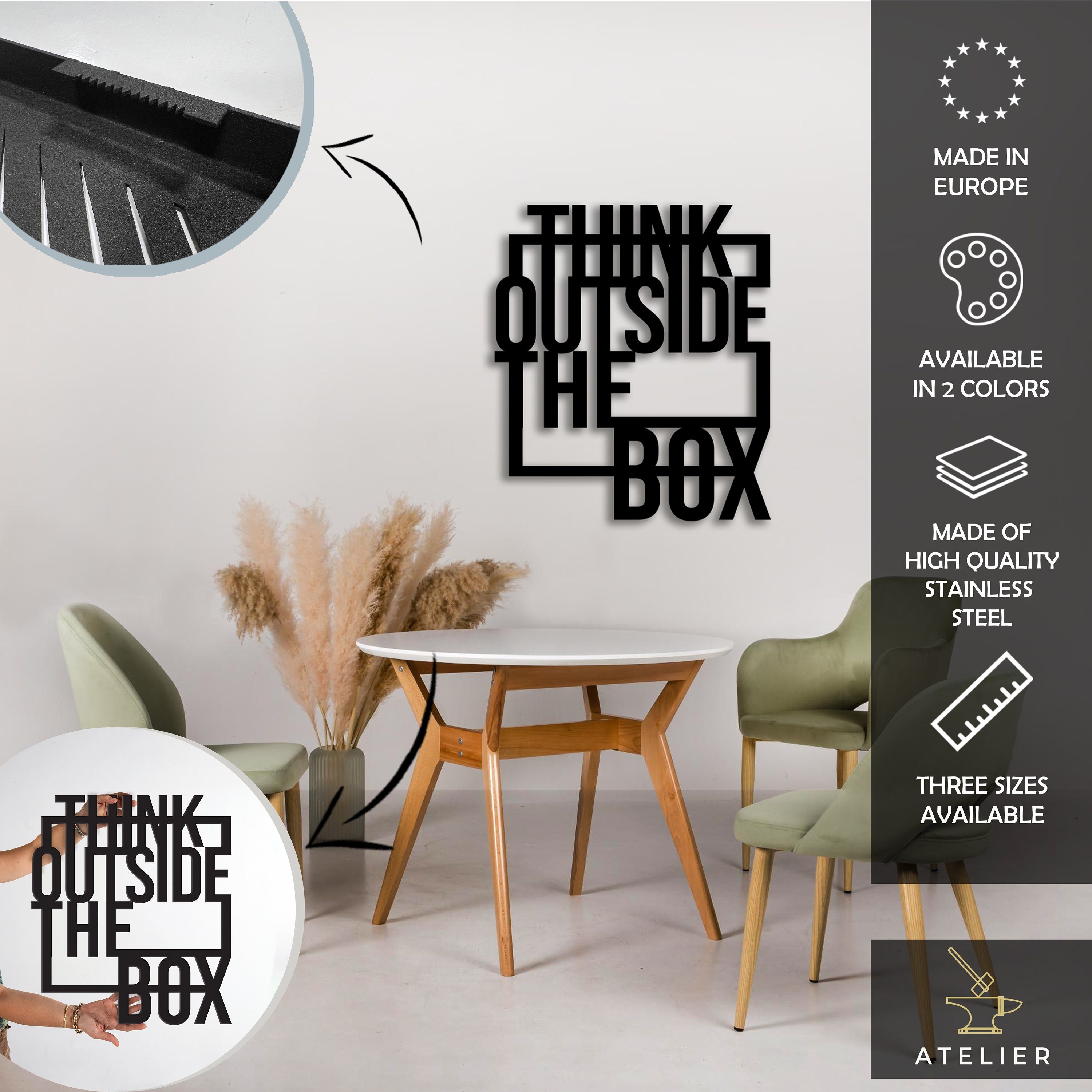 Think Outside Metal Duvar Tablosu