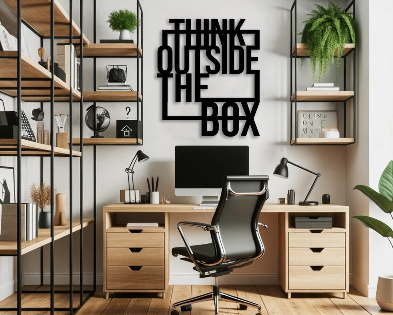 Think Outside Metal Duvar Tablosu