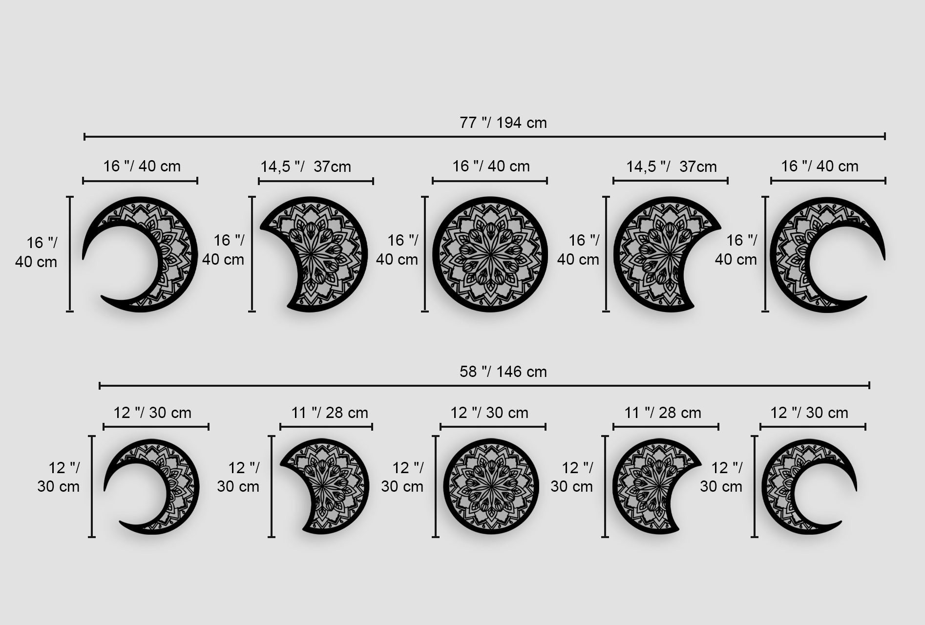 Ayın Evreleri (Moon Phases) Metal Duvar Tablosu