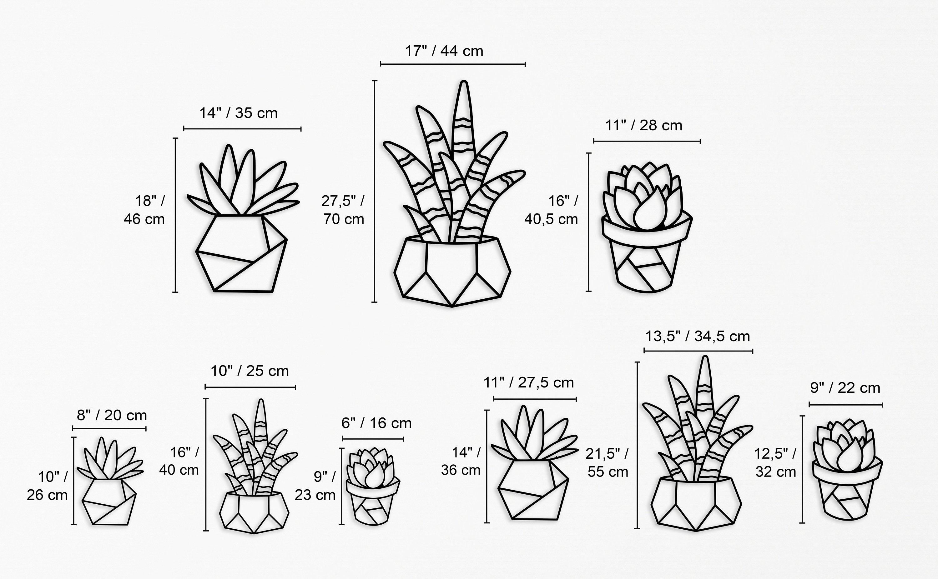 Sukulent (Succulent) Metal Duvar Tablosu