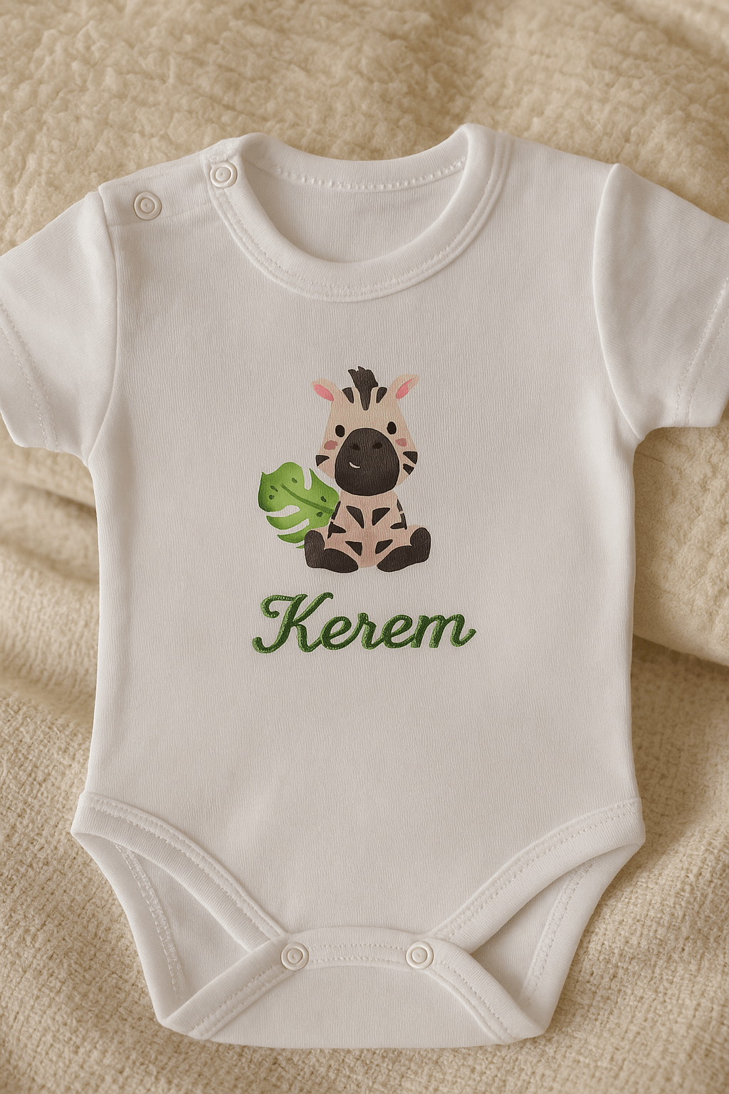 İsme Özel Nakışlı 4lü Zıbın Body Set - Mini Zoo