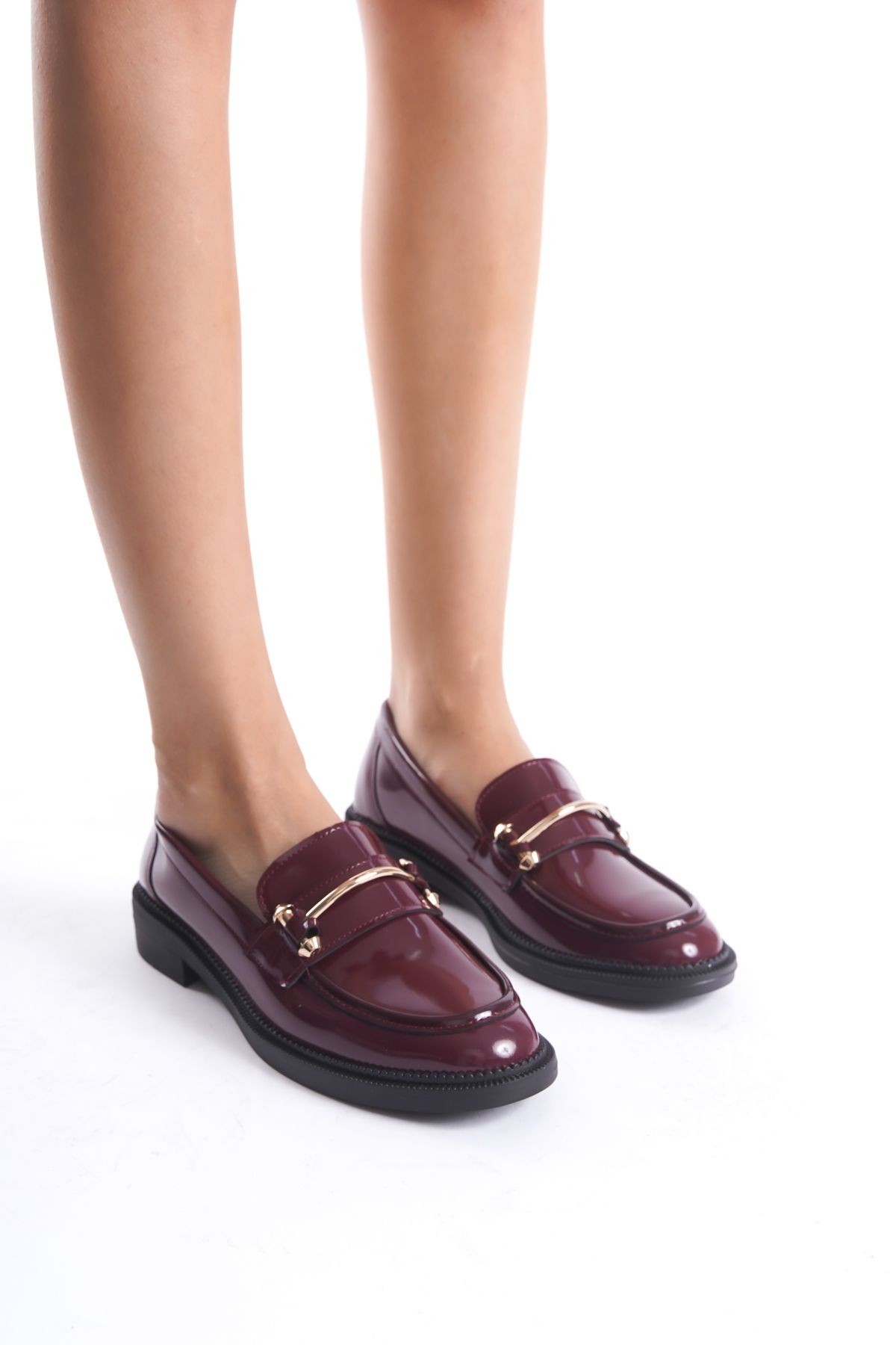 Fran Toka Detaylı Bordo Loafer Ayakkabı