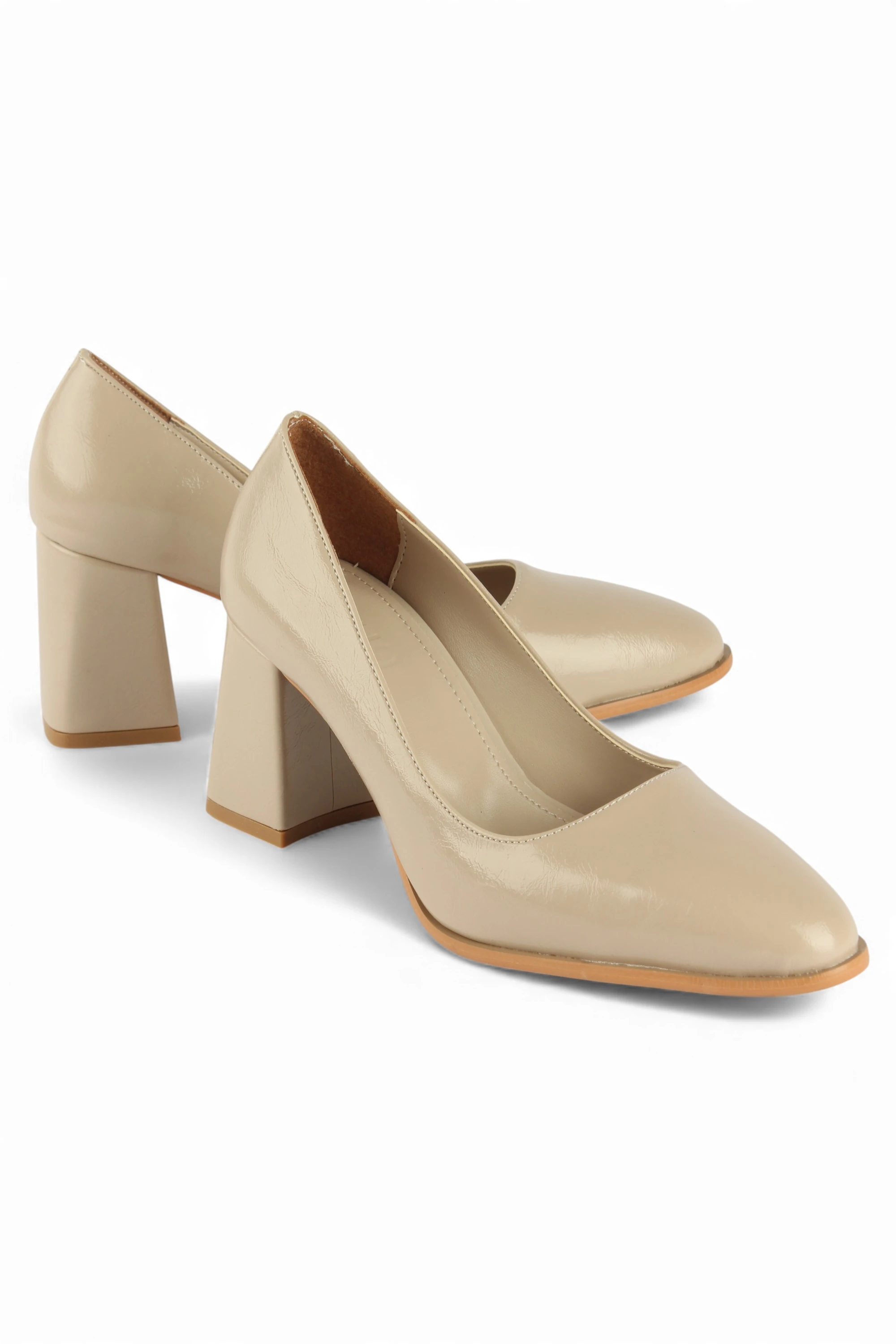VERSA Kalın Topuk Kadın Topuklu Ayakkabı - versa bej