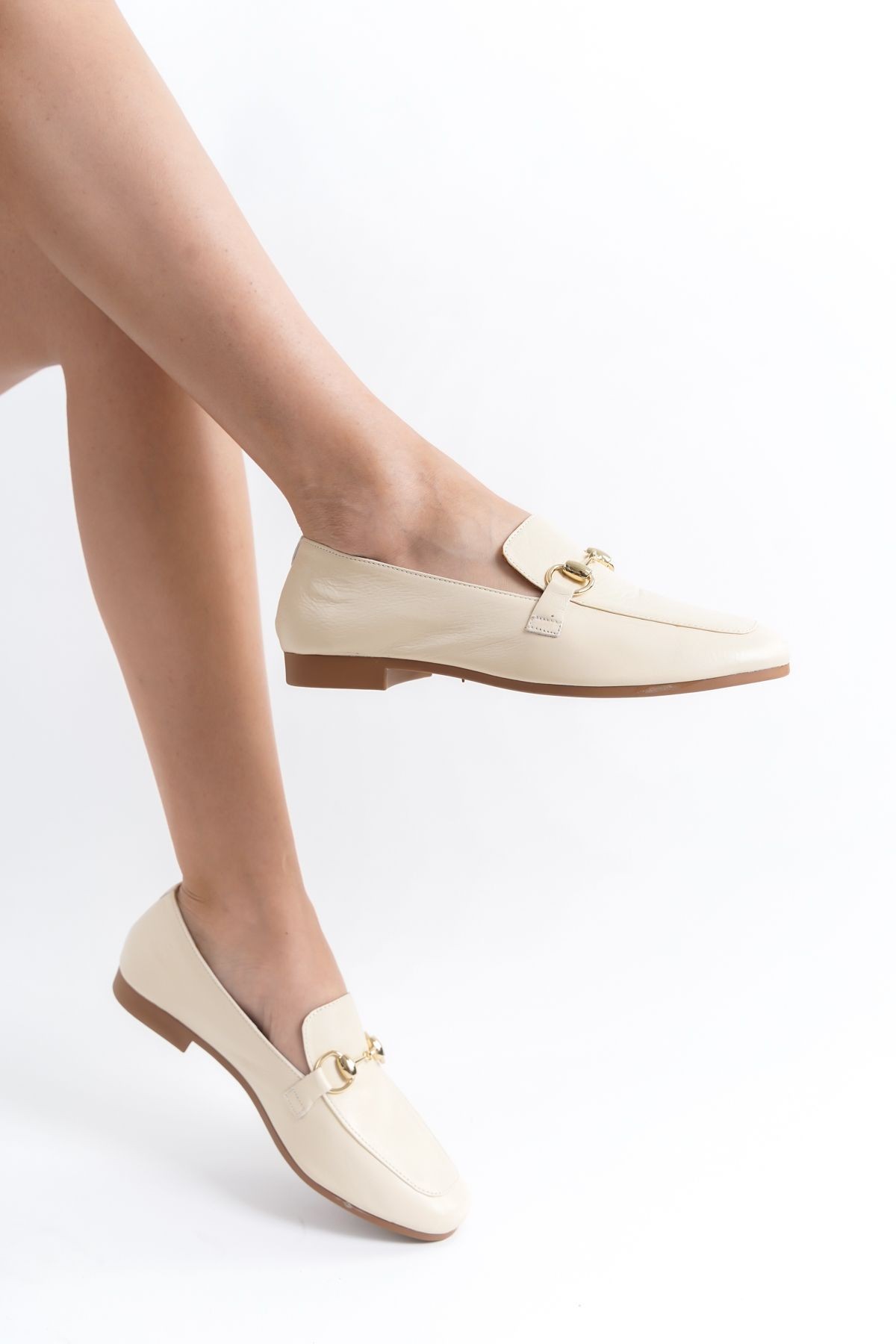 Deri Babet Toka Detaylı Loafer