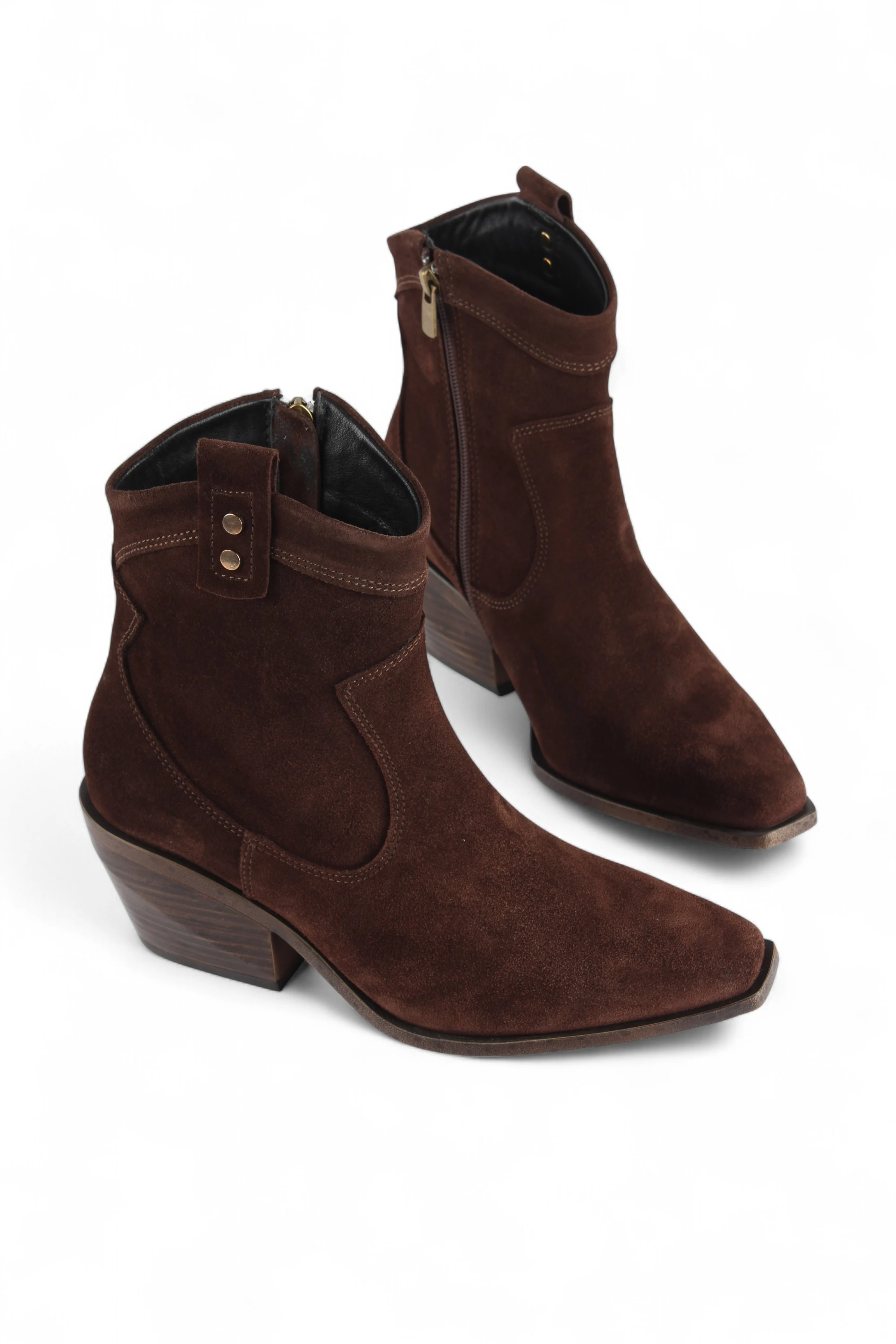 JORDY HAKİKİ DERİ SÜET WESTERN KADIN BOT - jordy kahve