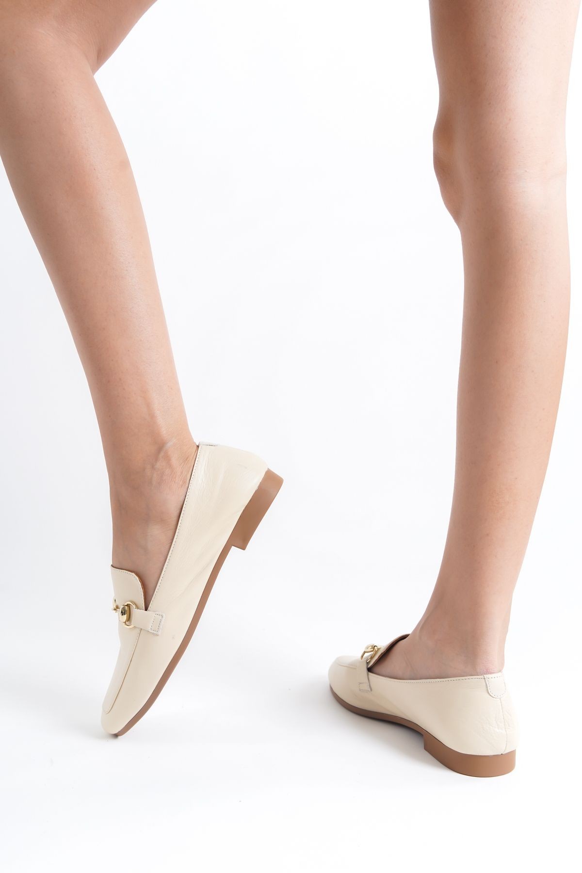 Deri Babet Toka Detaylı Loafer