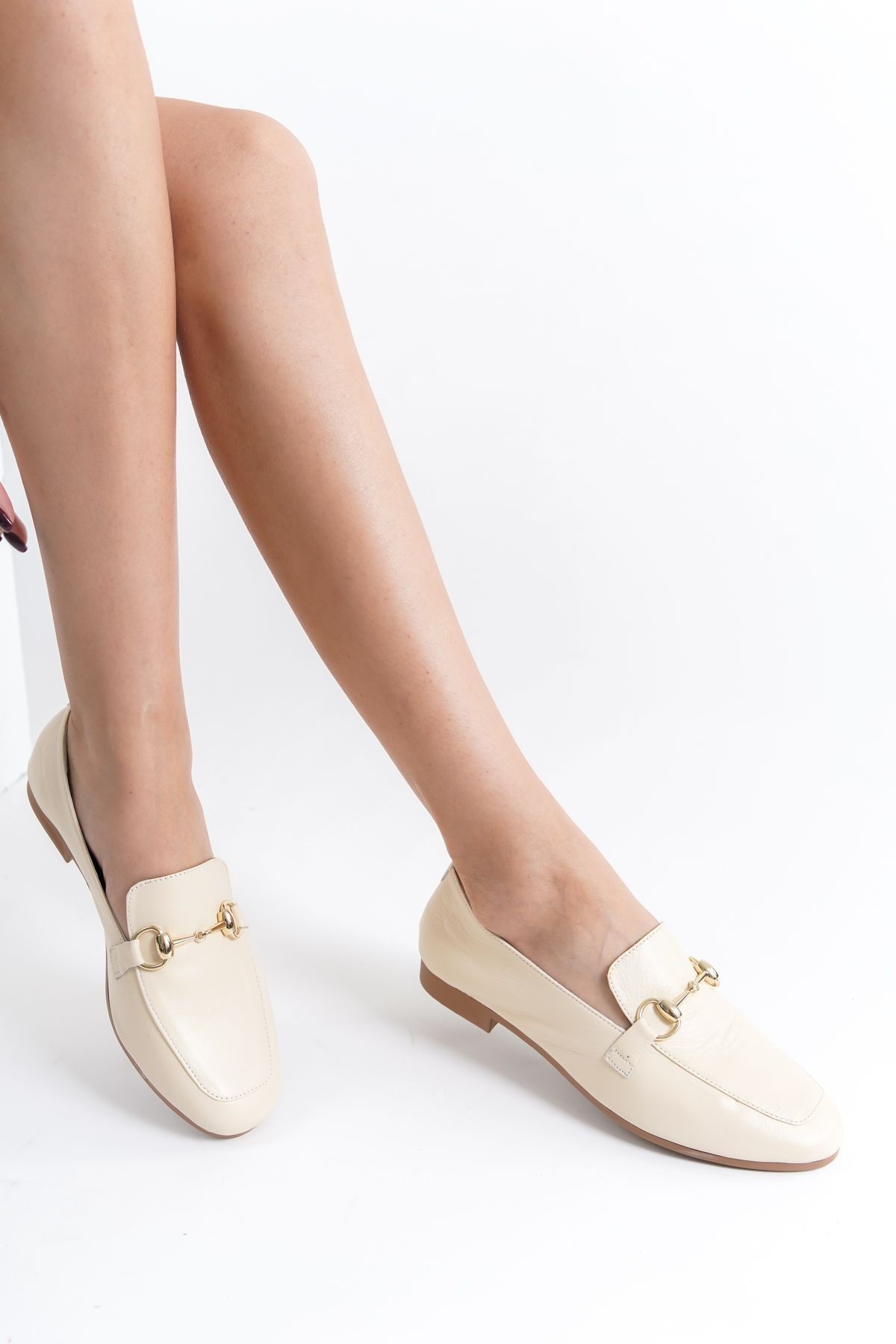 Deri Babet Toka Detaylı Loafer