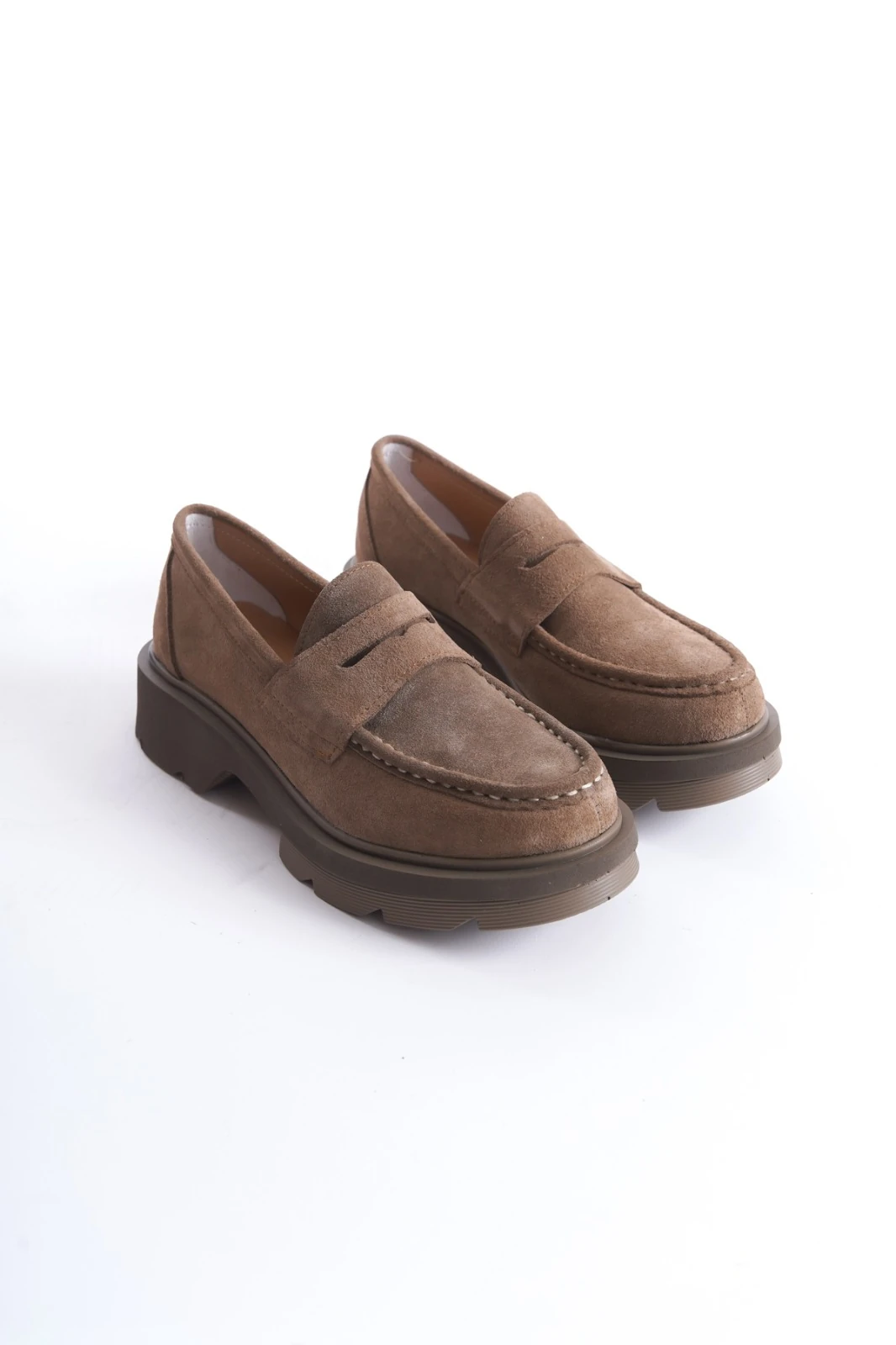 CARİEL Hakiki Deri Süet Kadın Loafer Ayakkabı