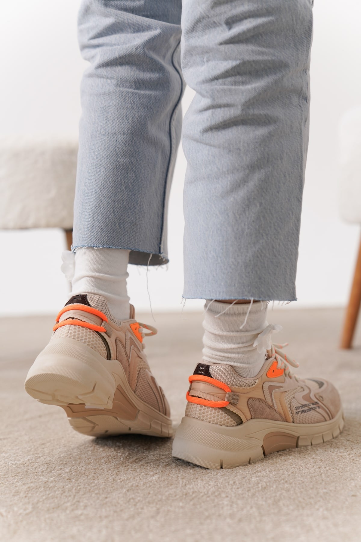 LAKO Fileli Kalın Taban Kadın Spor Sneaker