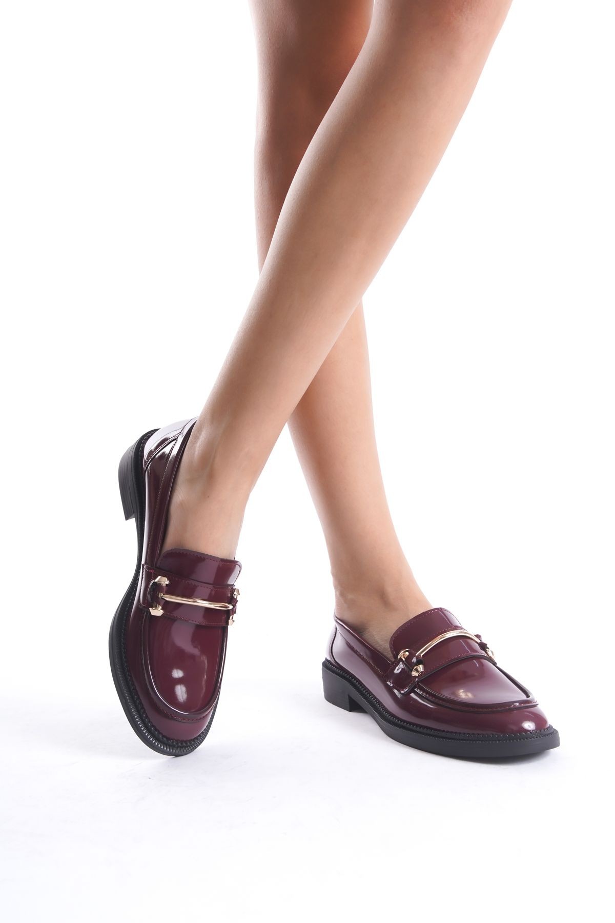 Fran Toka Detaylı Bordo Loafer Ayakkabı