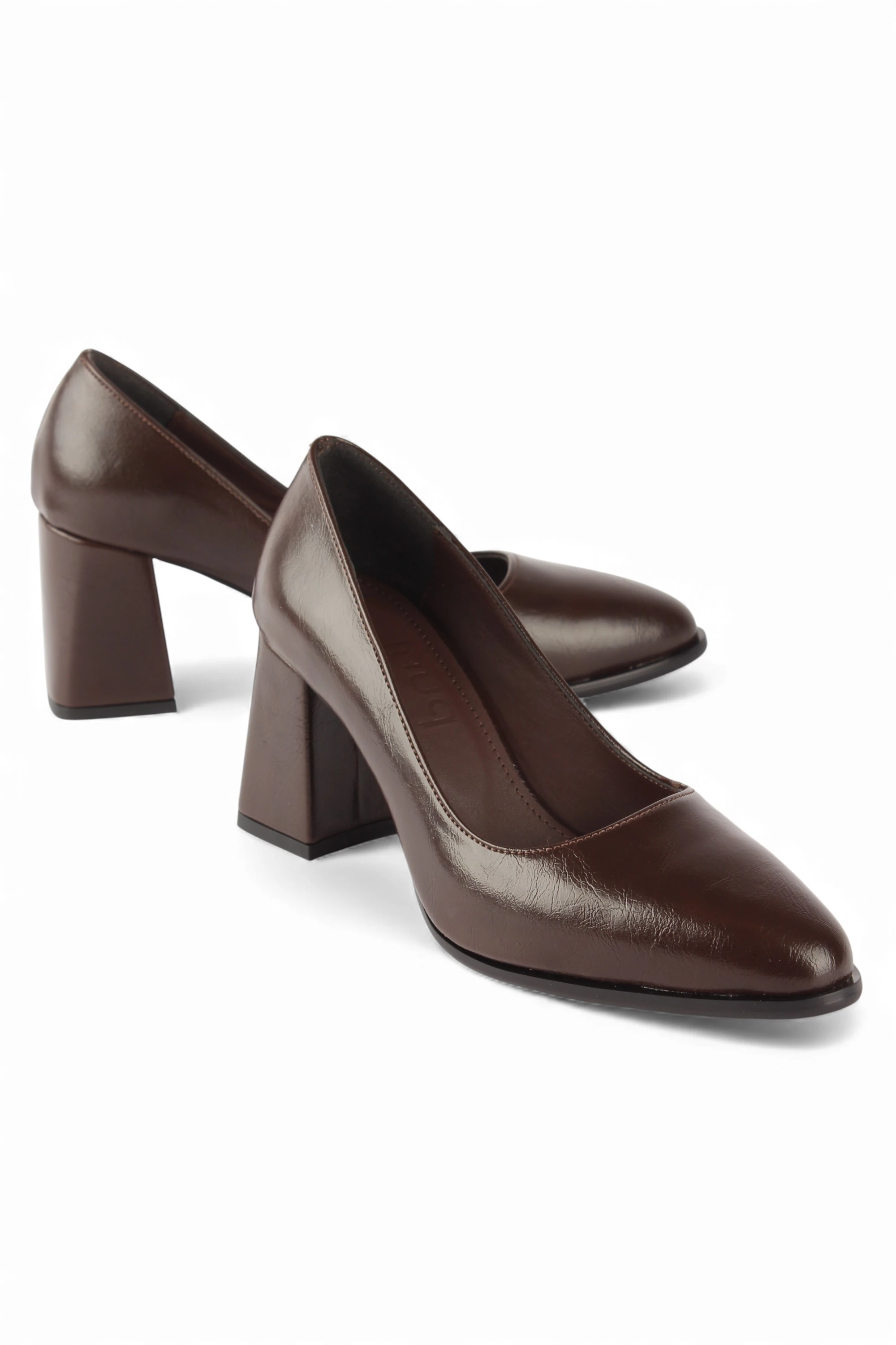 VERSA Kalın Topuk Kadın Topuklu Ayakkabı - versa kahve