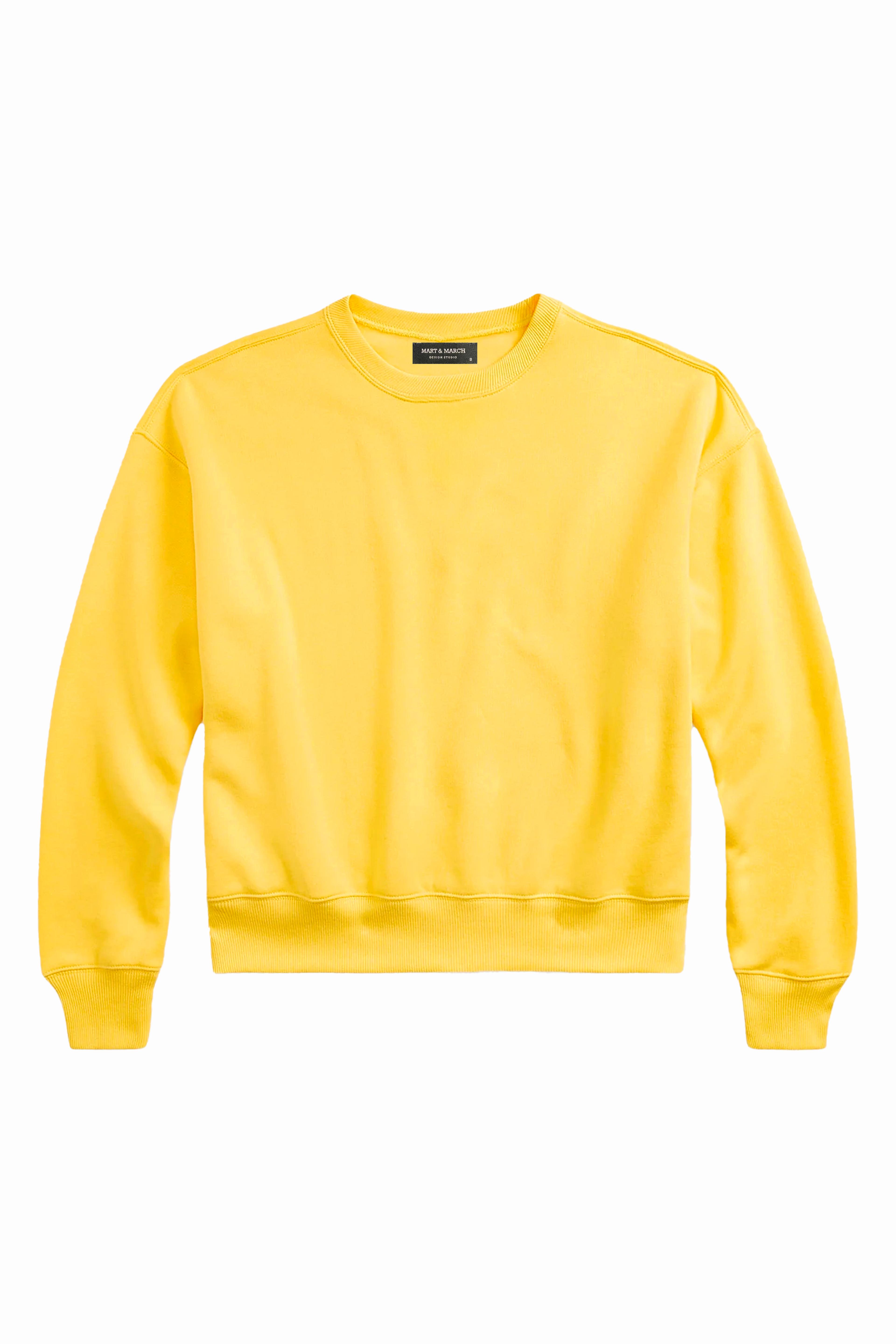 Sarı polarlı basic sweatshirt