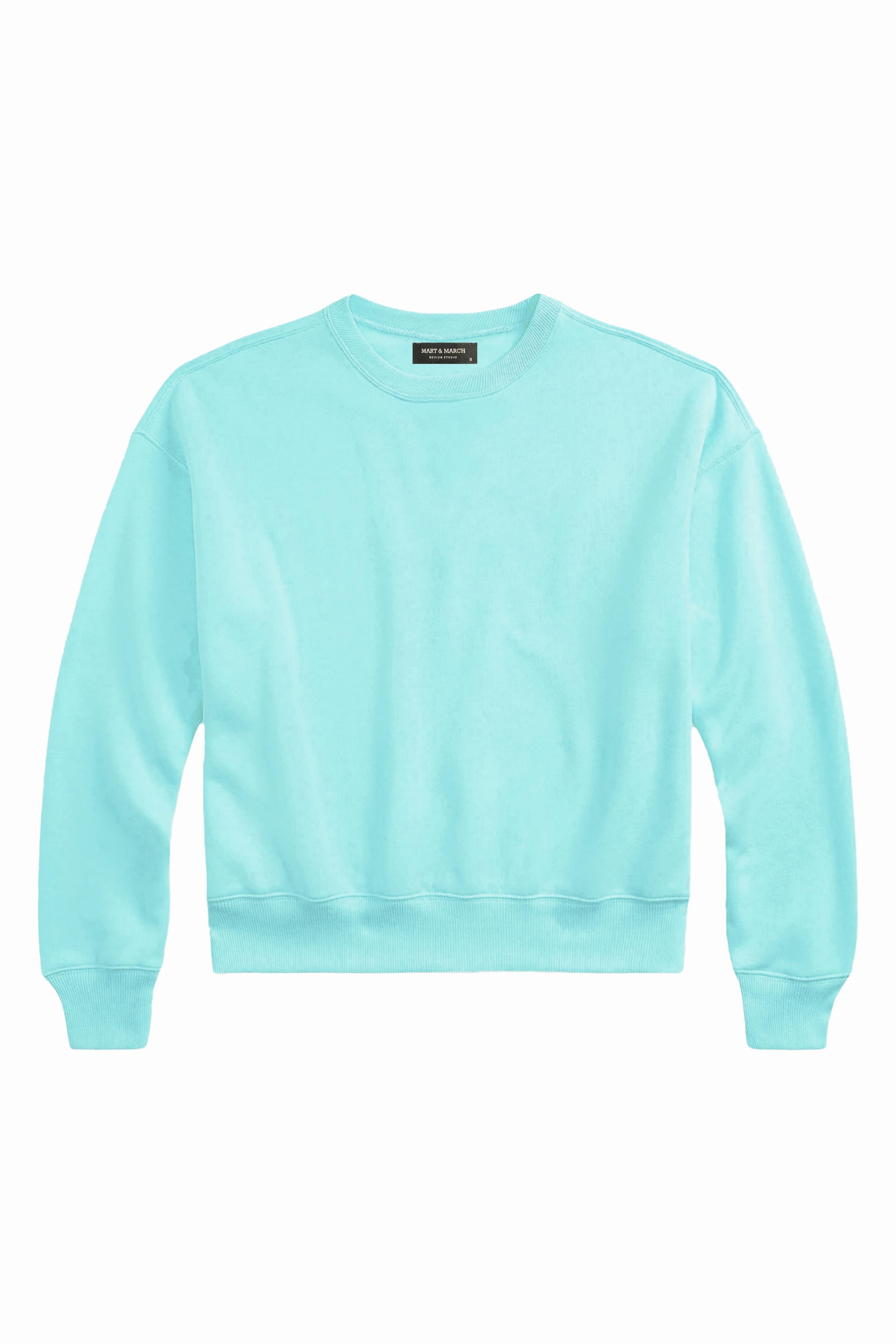 Mavi polarlı basic sweatshirt