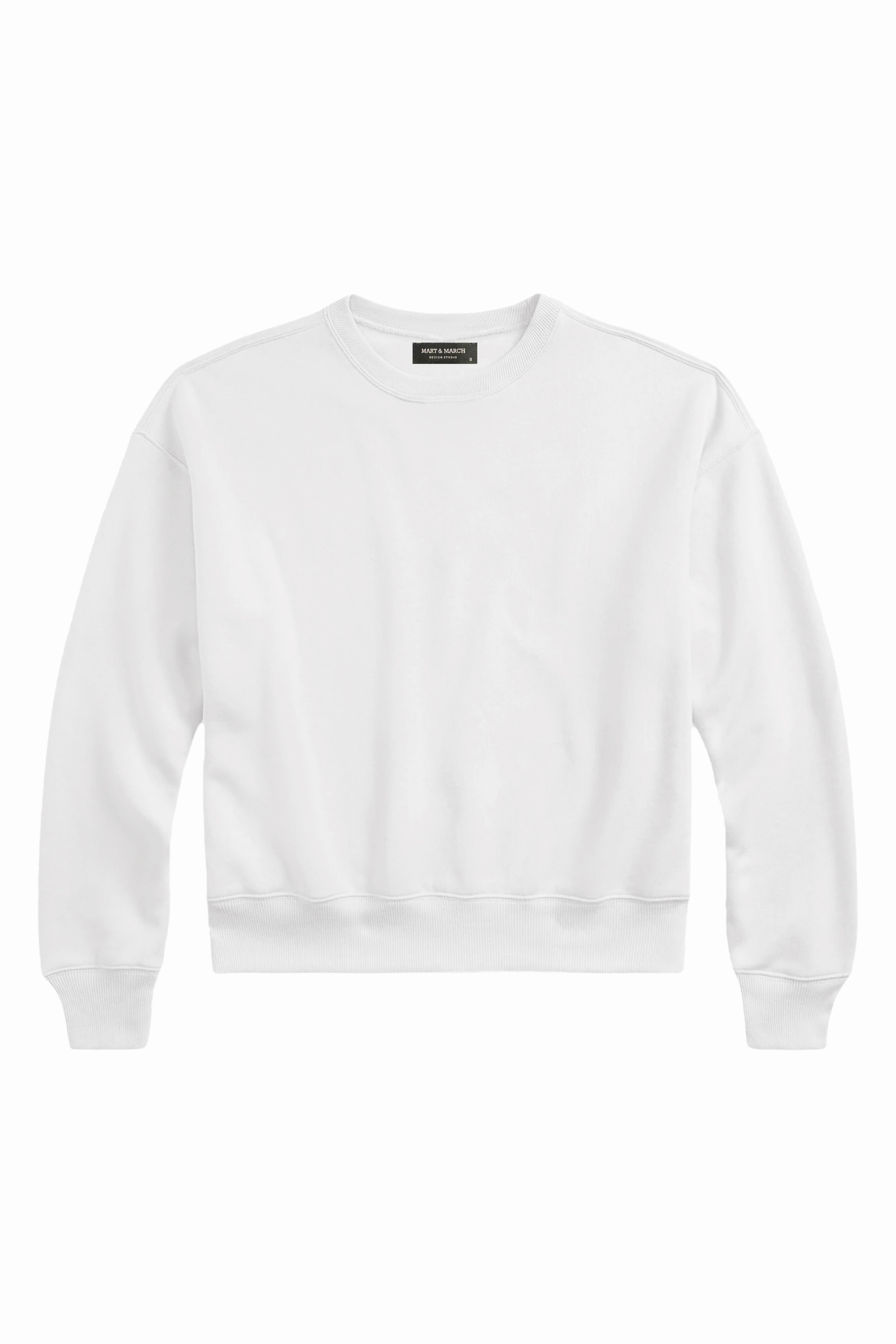 Beyaz polarlı basic sweatshirt