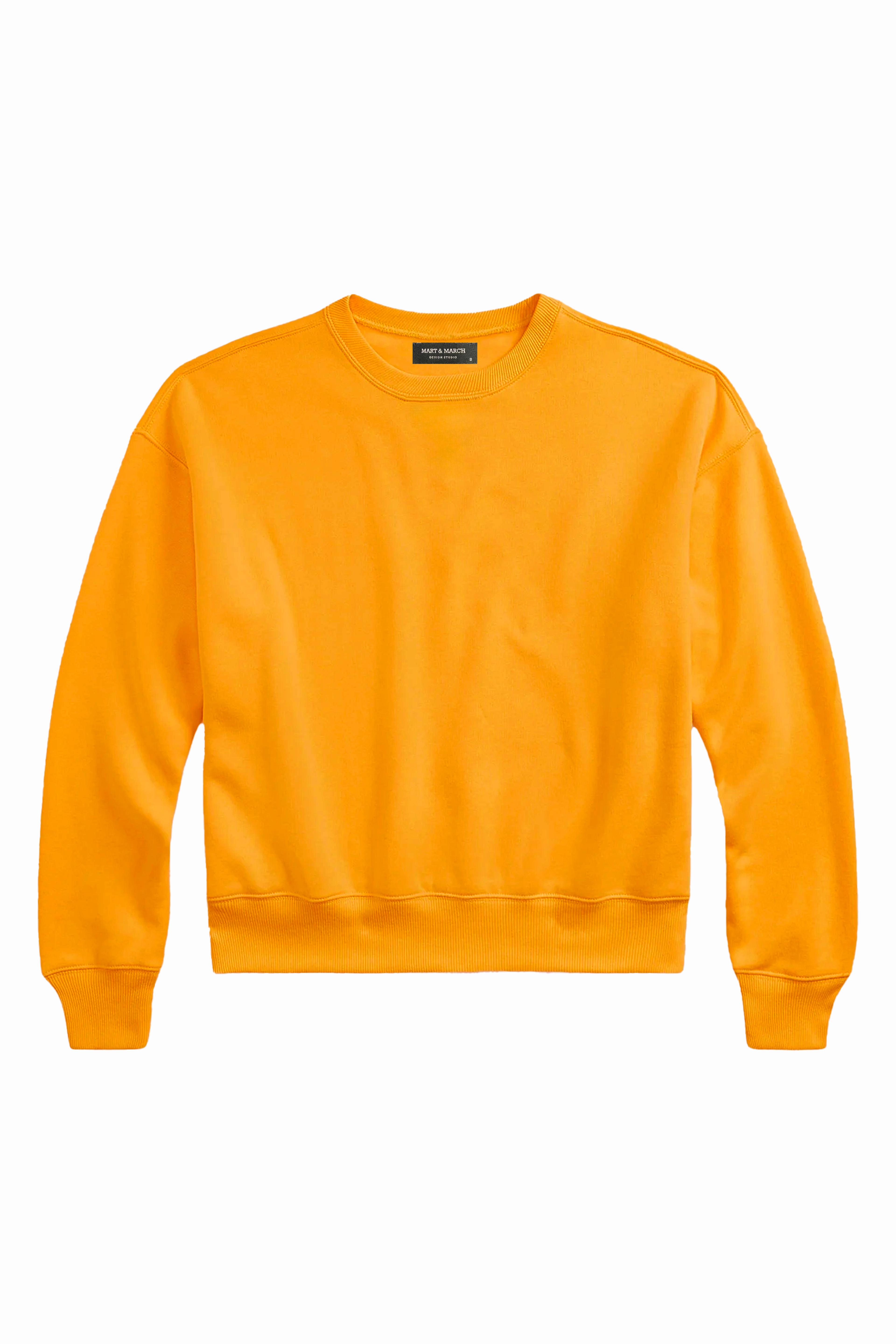 Turuncu polarlı basic sweatshirt