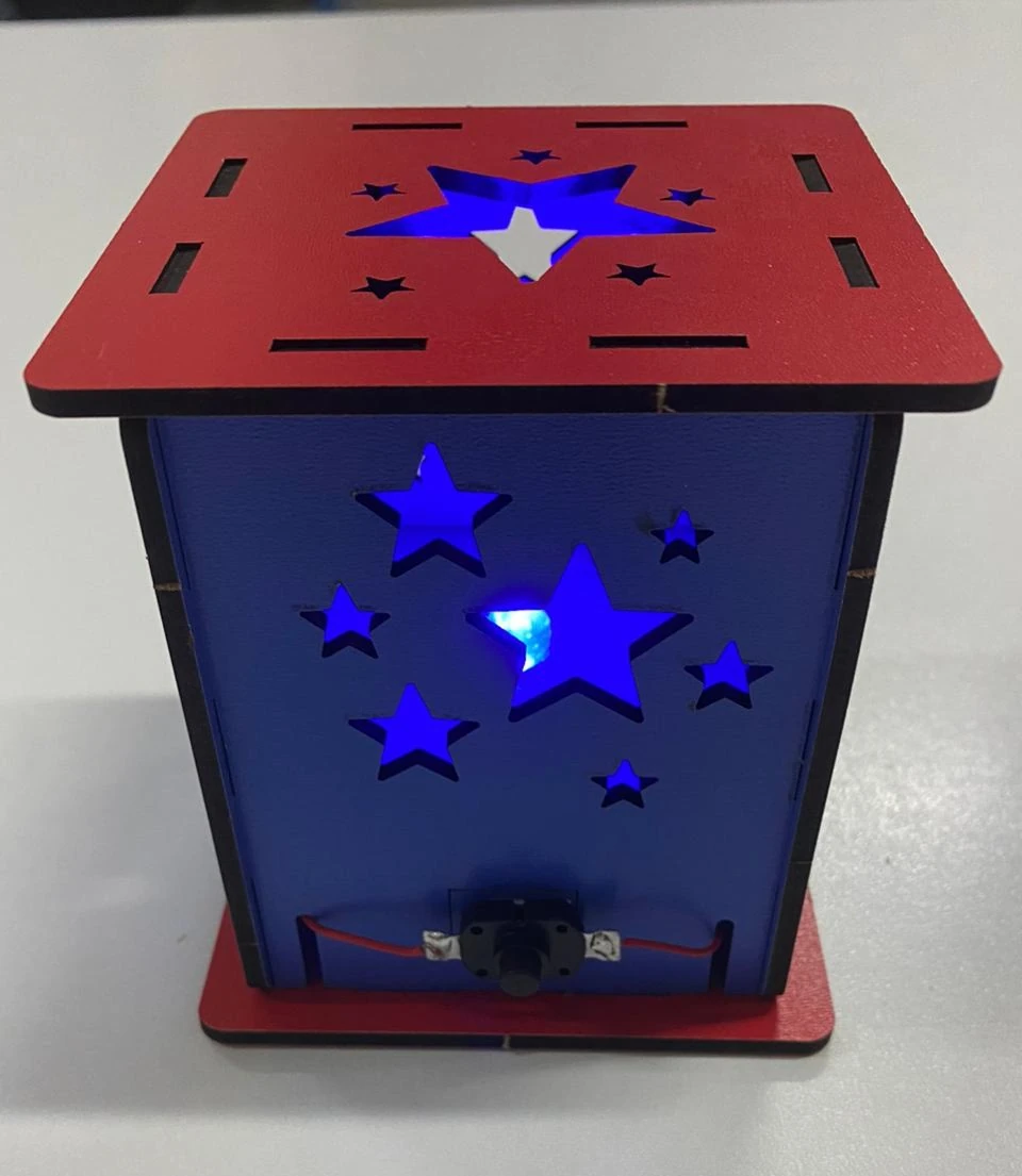 Bi' Demonte Gece Lambası - Lamba Devreli Ahşap Gece Lambası - STEM Robotik Demonte Devre