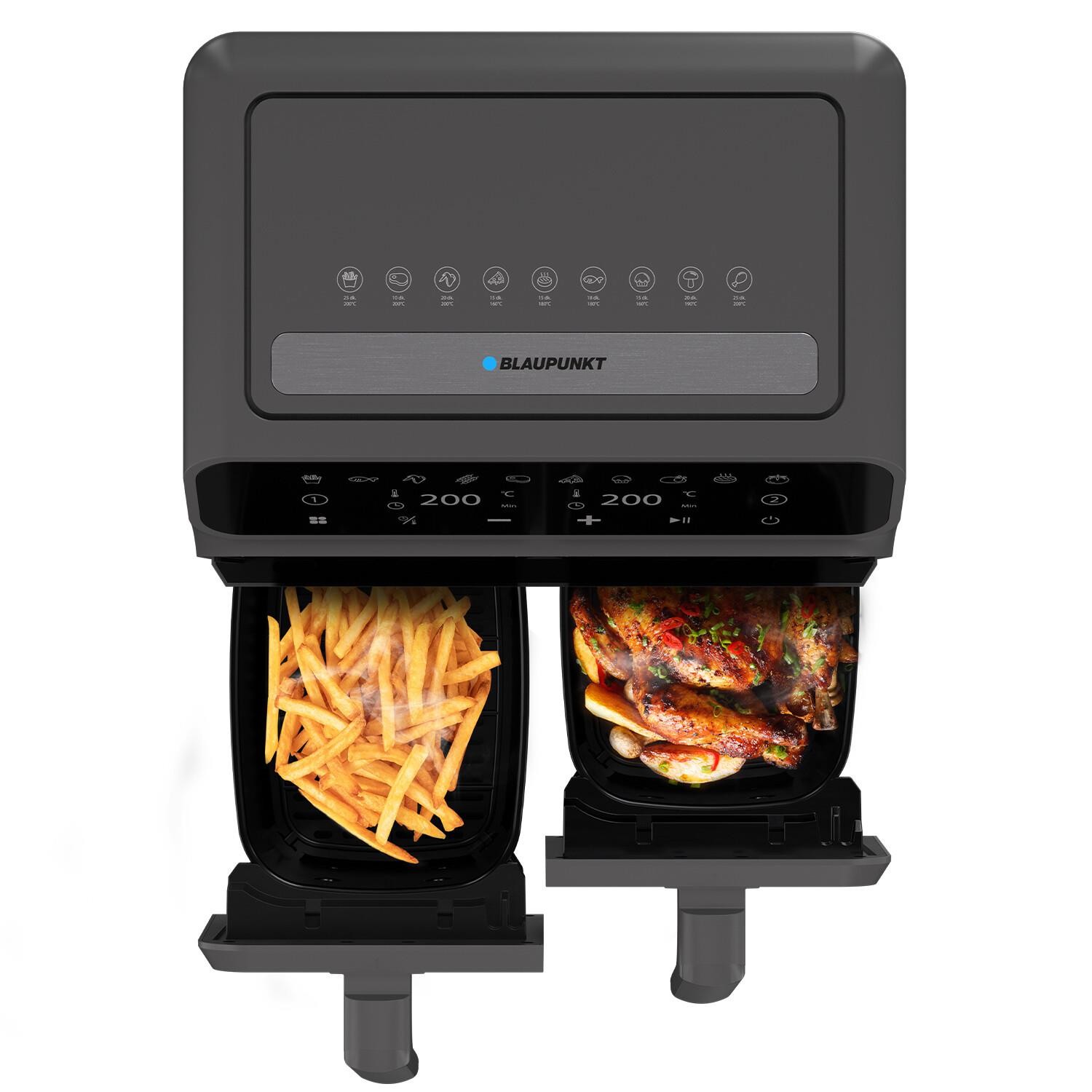 Blaupunkt D7800 Taste Master Dual Basket Texturenmatik 4+4 Litre Air Fryer  1700W Black