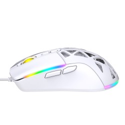 Warp WRP-O12800-W 12800 Dpi Wide RGB Special ABS Texture Reflex Knitted Wired WHITE Gaming Mouse