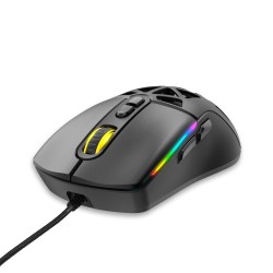 Warp WRP-O12800-B 12800 Dpi Wide RGB Special ABS Texture Reflex Knitted Wired Black Gaming Mouse