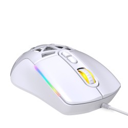 Warp WRP-O12800-W 12800 Dpi Wide RGB Special ABS Texture Reflex Knitted Wired WHITE Gaming Mouse