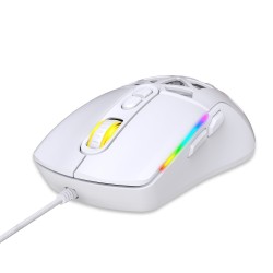 Warp WRP-O12800-W 12800 Dpi Wide RGB Special ABS Texture Reflex Knitted Wired WHITE Gaming Mouse