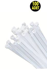 Beyaz Plastik Kelepçe Cırt Kelepçe Kablo Düzenleyici - 100 Adet