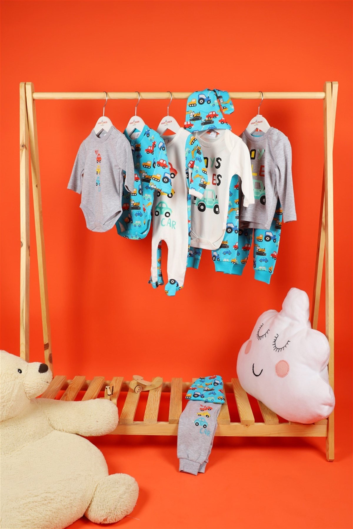 03 - 18 Ay Erkek Bebek Arabalı Üçlü Set