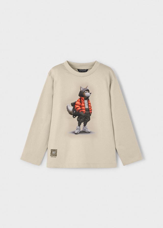 MAYORAL 4-10 YAŞ ARASI UZUN KOLLU T-SHIRT - BEJ